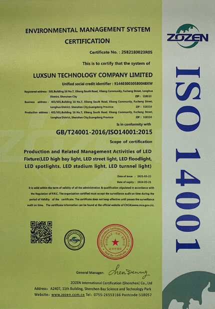 चीन Luxsun lighting Co.,Ltd प्रमाणपत्र